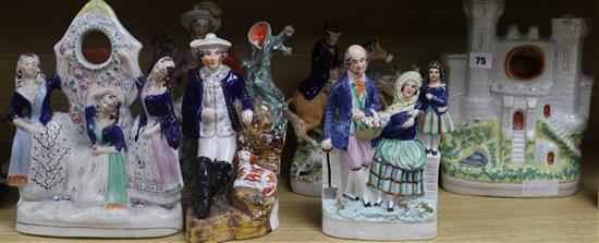 Six large Staffordshire figure groups